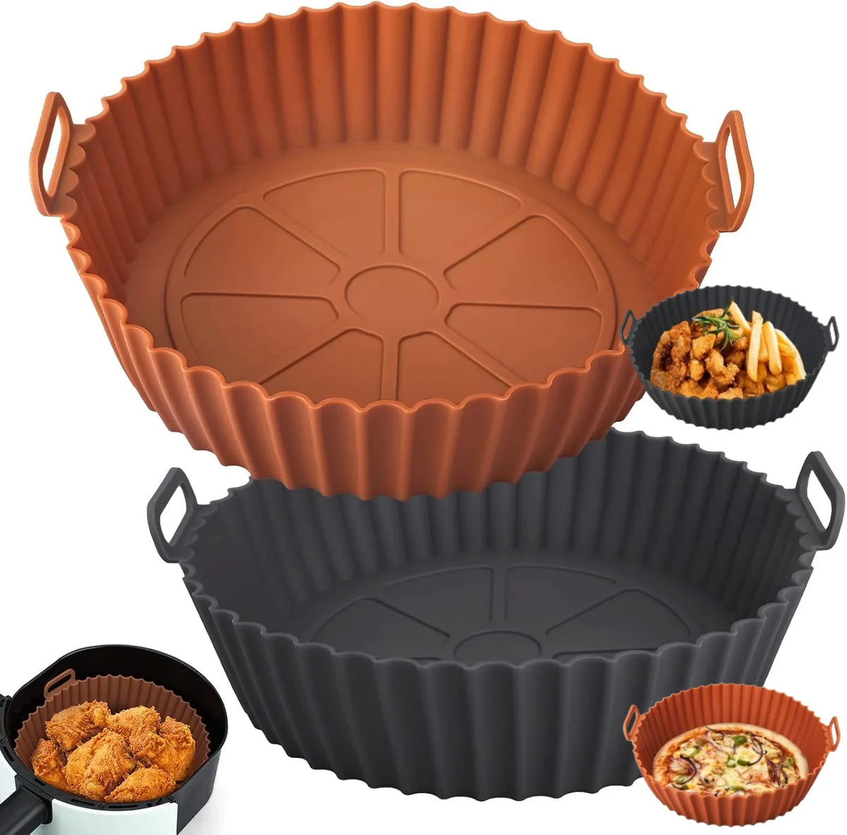 Siliconen airfryer pan