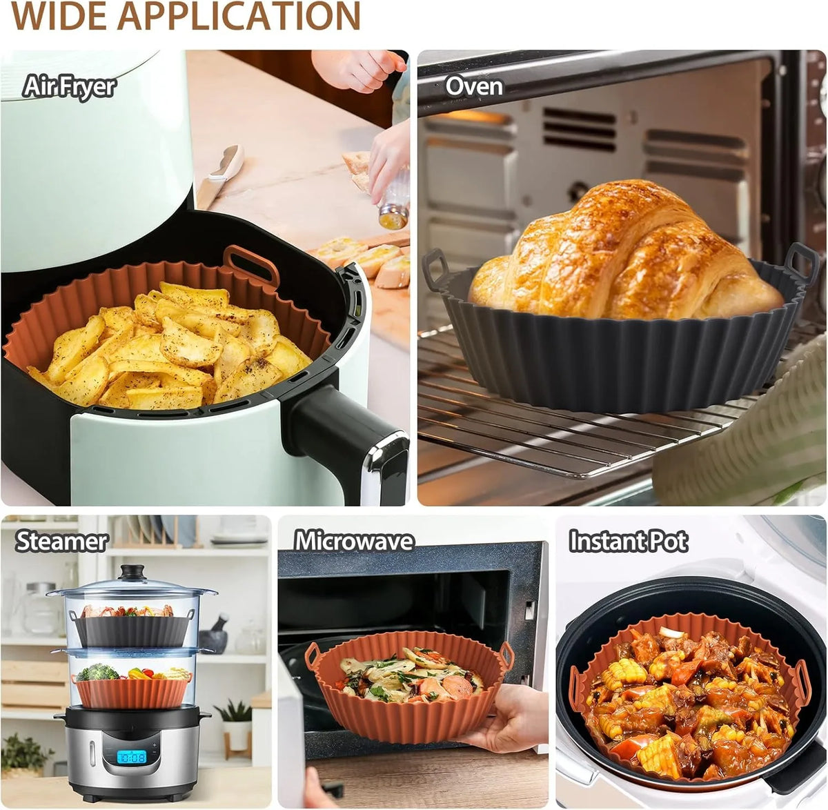 Siliconen Airfryer Pan – Herbruikbaar & Anti-aanbak