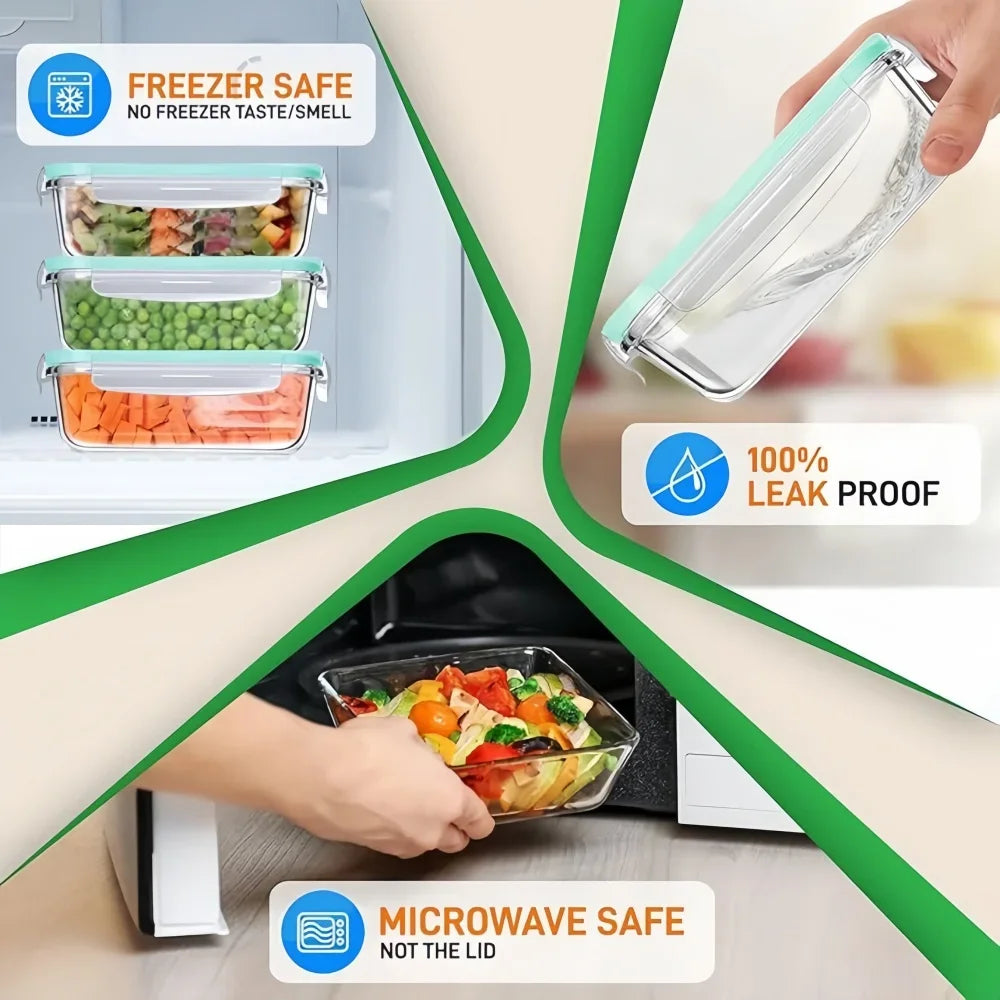 Glazen Lunchbox – Borosilicaatglas, Lekvrij & Ovenbestendig