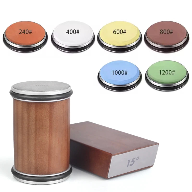 Rollende Messenslijper Set – Magnetisch Hoekblok 15° & 20° + 4 Slijpschijven