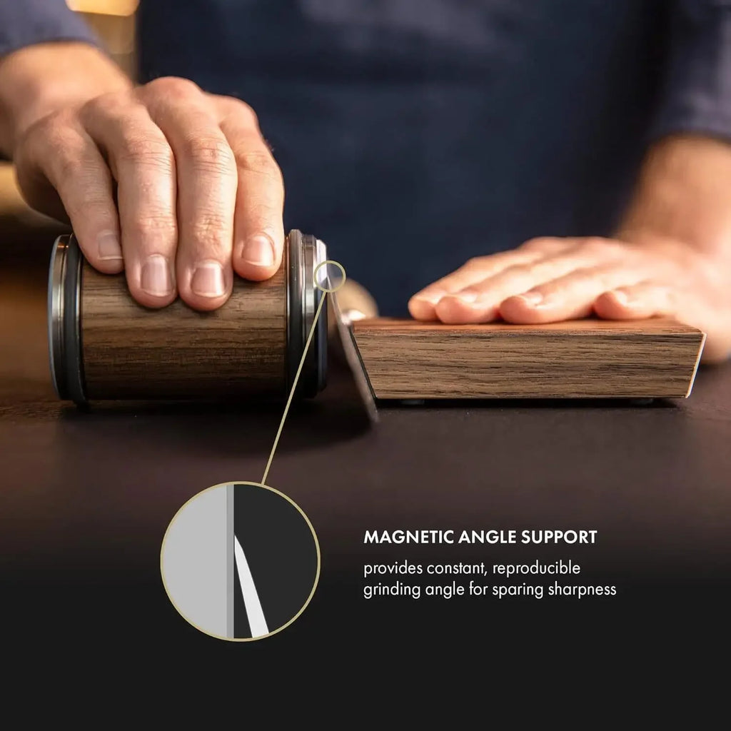 Rollende Messenslijper Set – Magnetisch Hoekblok 15° & 20° + 4 Slijpschijven