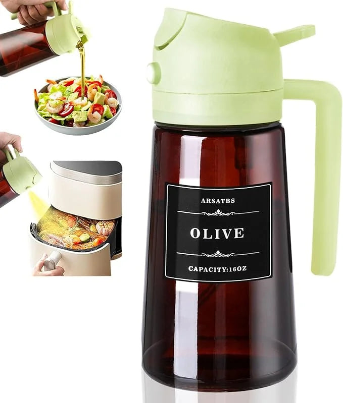Olijfolie Sprayer 2-in-1 – Spray & Schenk – 470 ml Glas