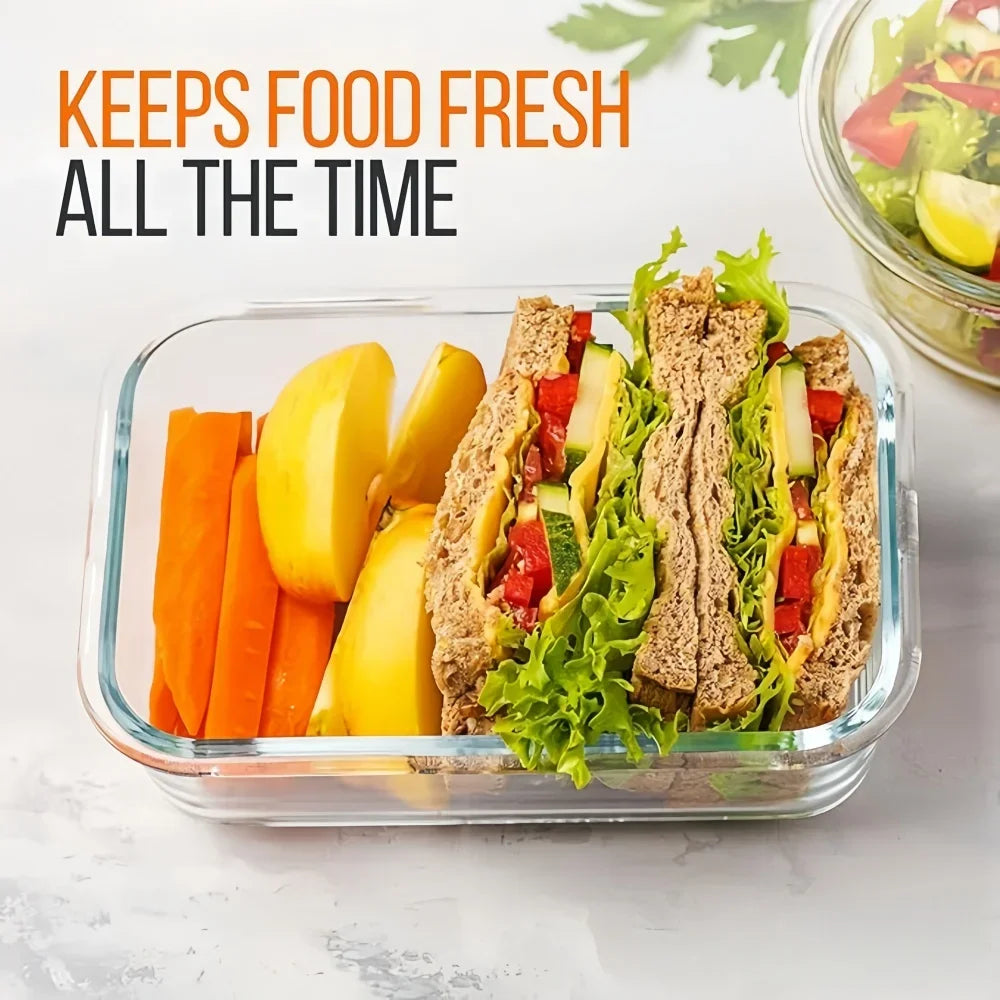Glazen Lunchbox – Borosilicaatglas, Lekvrij & Ovenbestendig