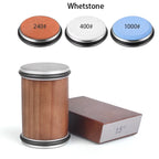 Rollende Messenslijper Set – Magnetisch Hoekblok 15° & 20° + 4 Slijpschijven